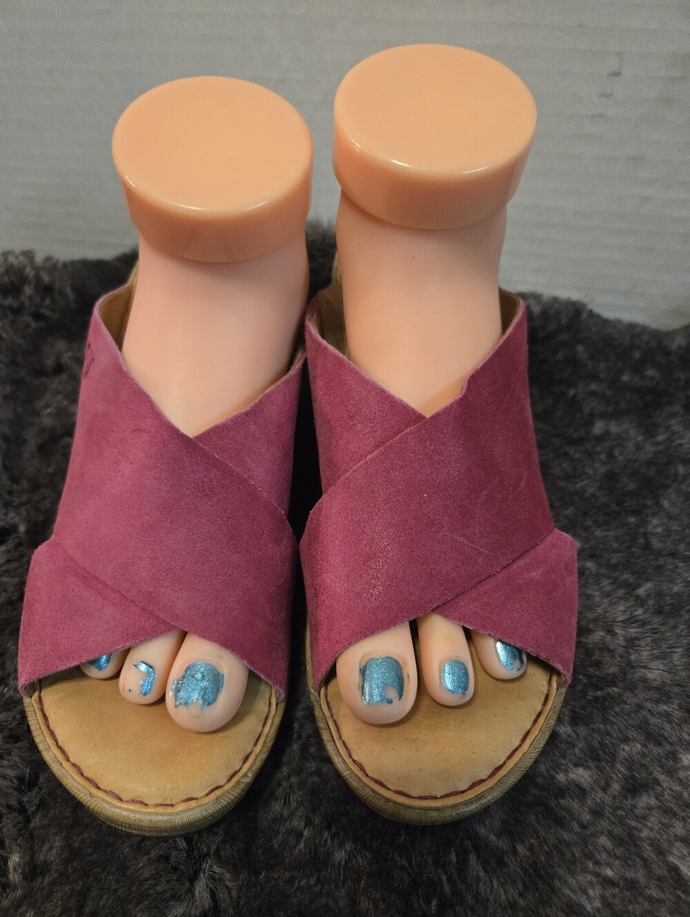 Born Women's Pink Wedge Sandals - Picture 6 of 8